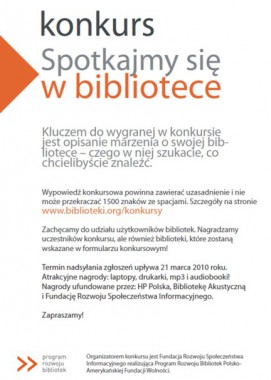 Konkurs Spotkajmy się w bibliotece 