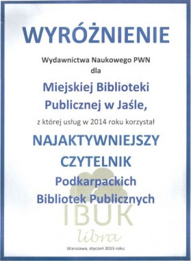 Najaktywniejszy czytelnik on-line w jasielskiej MBP