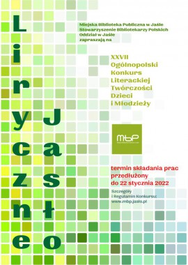 Konkursy: Liryczne Jasło zaprasza młodych twórców