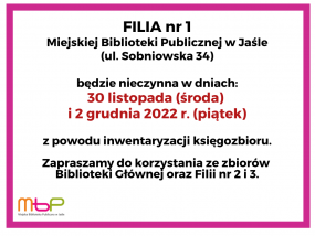 Inwentaryzacja księgozbioru w Filii nr 1