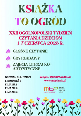 Książka to ogród – XXII Ogólnopolski Tydzień Czytania Dzieciom